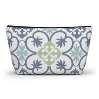 Portugal Tile Accessory Pouch w T-bottom in Blue